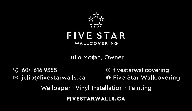 FIVE STAR Wallcovering business card