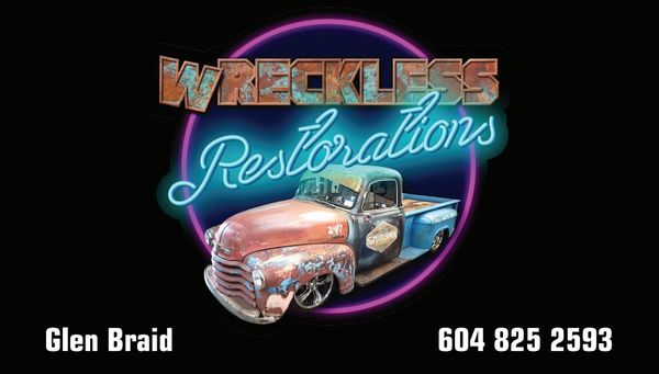 Reckless Restorations business card