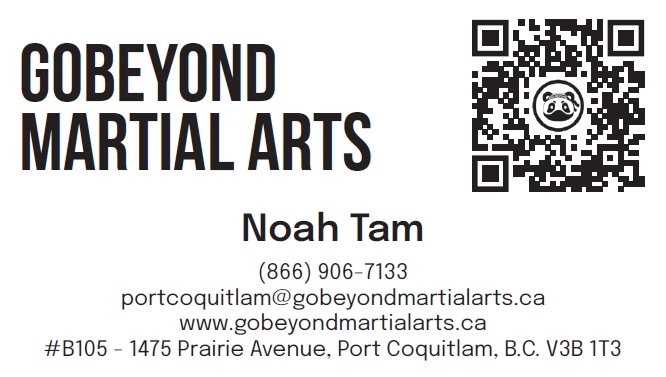 GoBeyond Martial Arts business card back